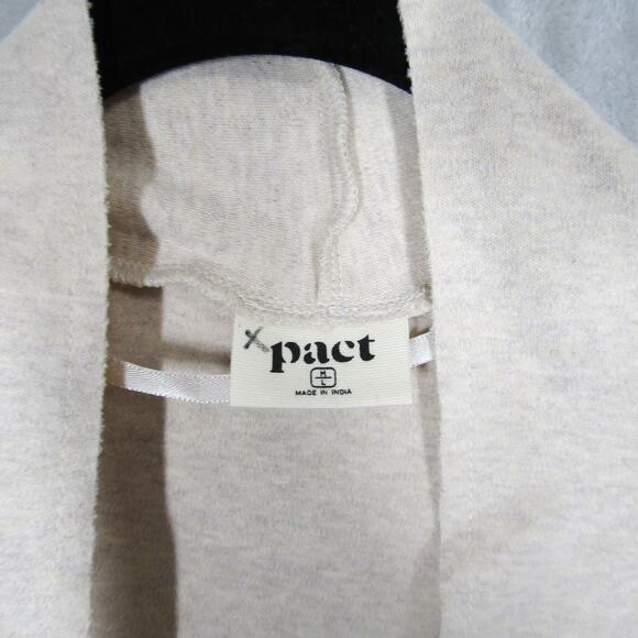 Pact Cardigan Womens Medium Large Beige Open Front Organic Cotton Pockets - Picture 4 of 10